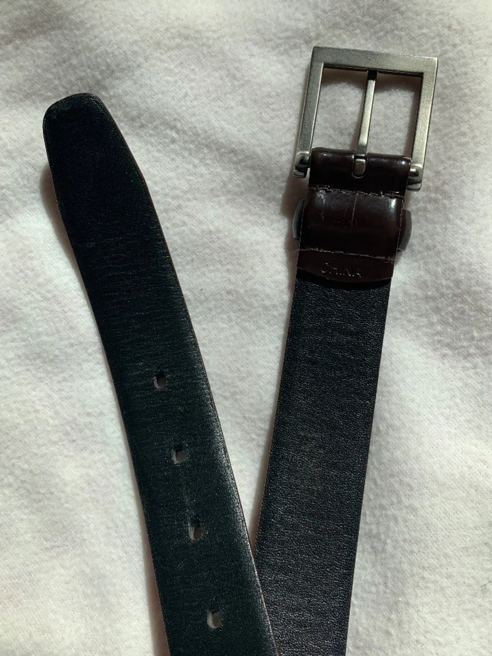 DKNY Brown Patent Leather Belt